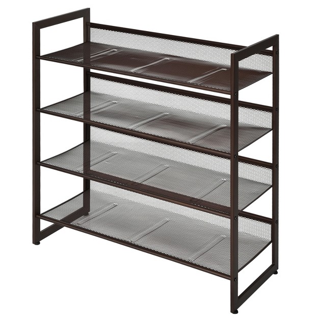 Tangkula Iron Shoe Shelf 2 3 4 tier Space Saving Layered Shoes Shelving Shoes Storage Organizer