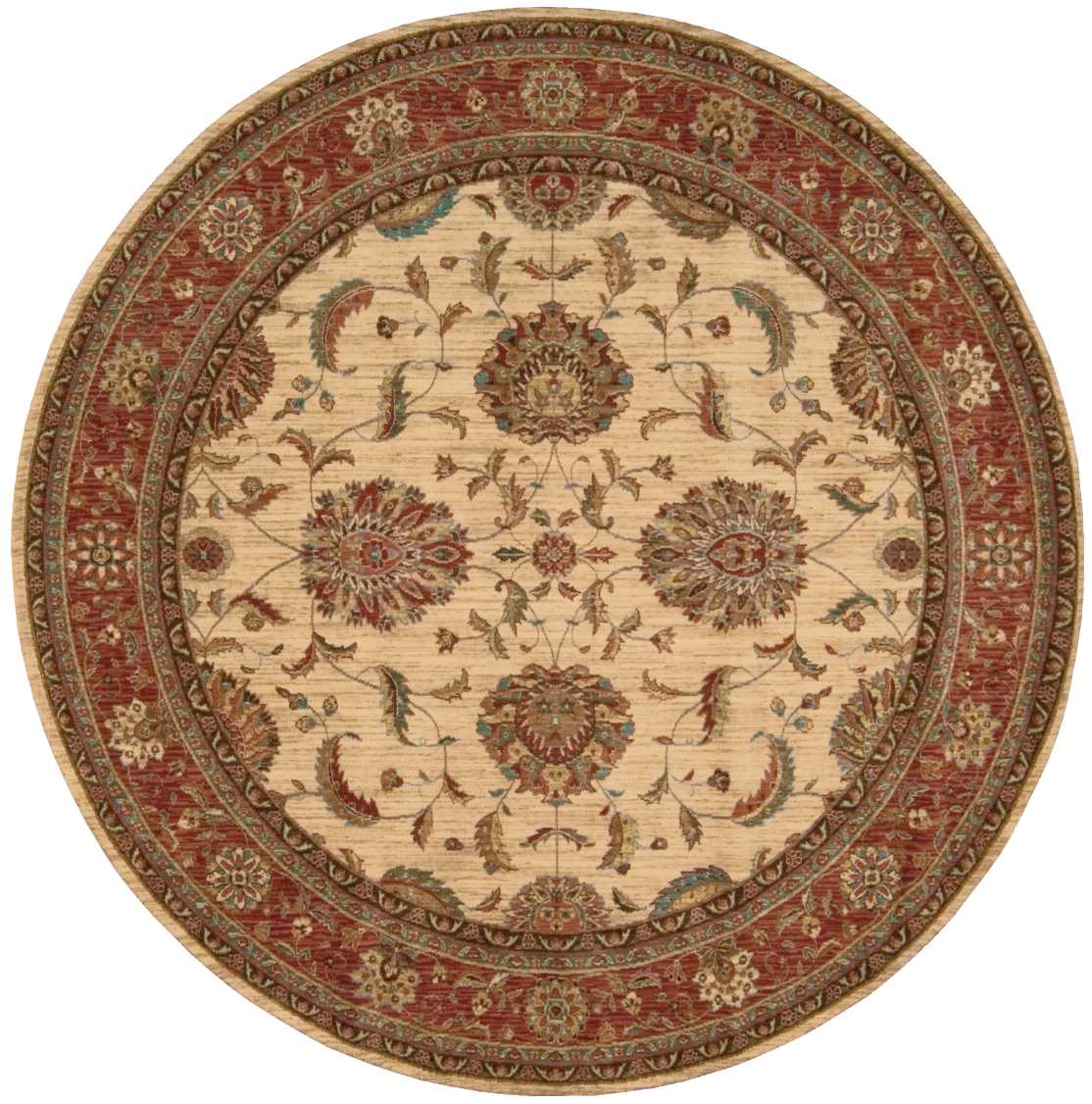 Living Treasures Ivory/Red Rug