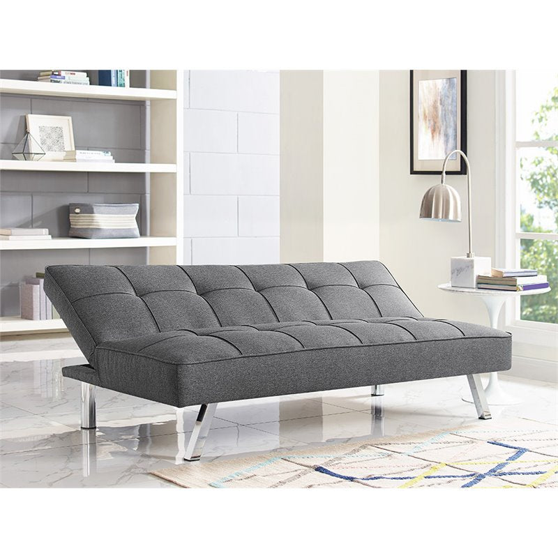 Hawthorne Collections Tufted Convertible Sleeper Sofa in Charcoal