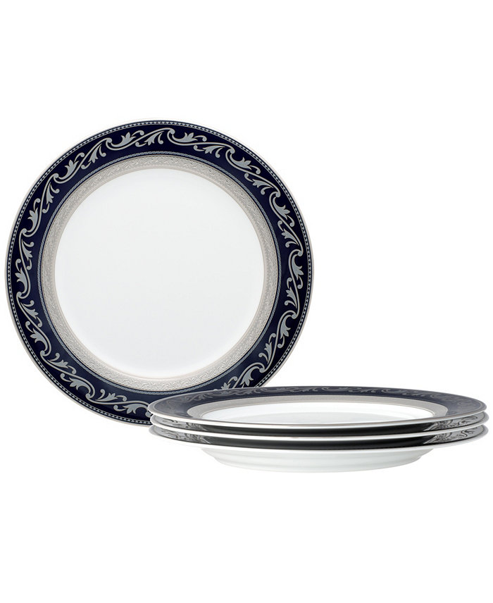 Noritake Crestwood Cobalt Platinum Set of 4 Accent Plates Service For 4