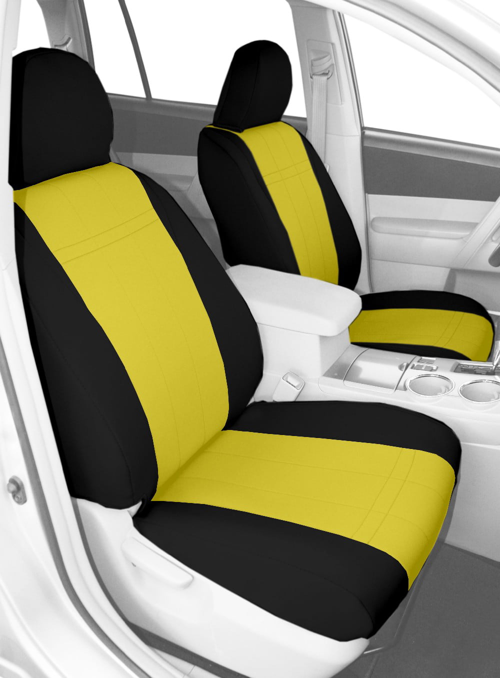 CalTrend Front Buckets Neo Seat Covers for 1986-1986 Porsche 911 - PR118-12NN Yellow Insert with Black Trim