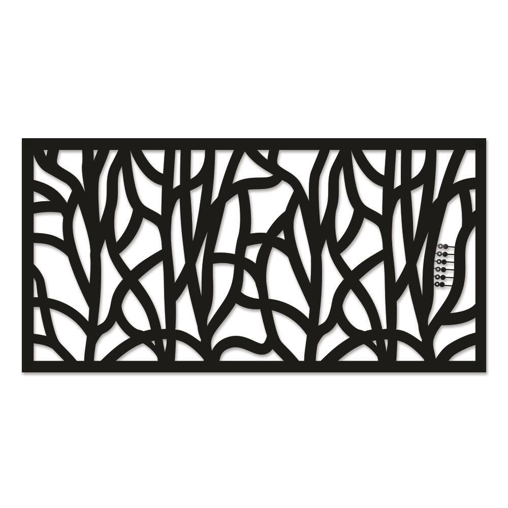 GRID AXCENTS Willow 48 in. x 24 in. Black Polypropylene Multi-Purpose Decorative Panel 62417