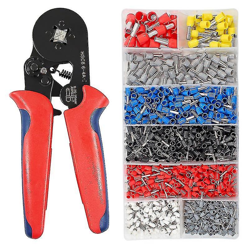 Crimping Pliers 0.25-10mm Ferrule Crimping Tool Kit 1200pcs Insulated Ferrules For Tube Type Needle