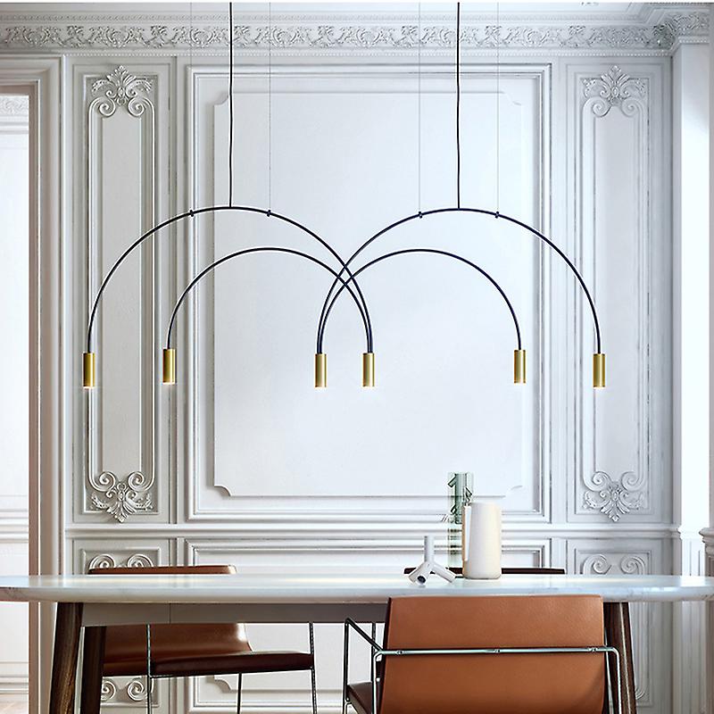 Phube Modern Led Pendant Light Minimalist Brass Creative Rainbow Hanging Lamp Dining Table Restaurant Suspension Lighting