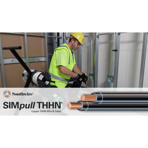 Southwire 1000 ft. 6 Black Stranded CU SIMpull THHN Wire 20493305