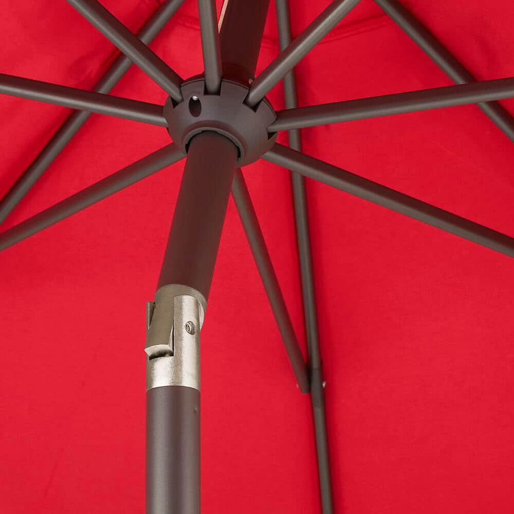 Hampton Bay 9 ft Aluminum Market Crank and Tilt Patio Umbrella in Ruby