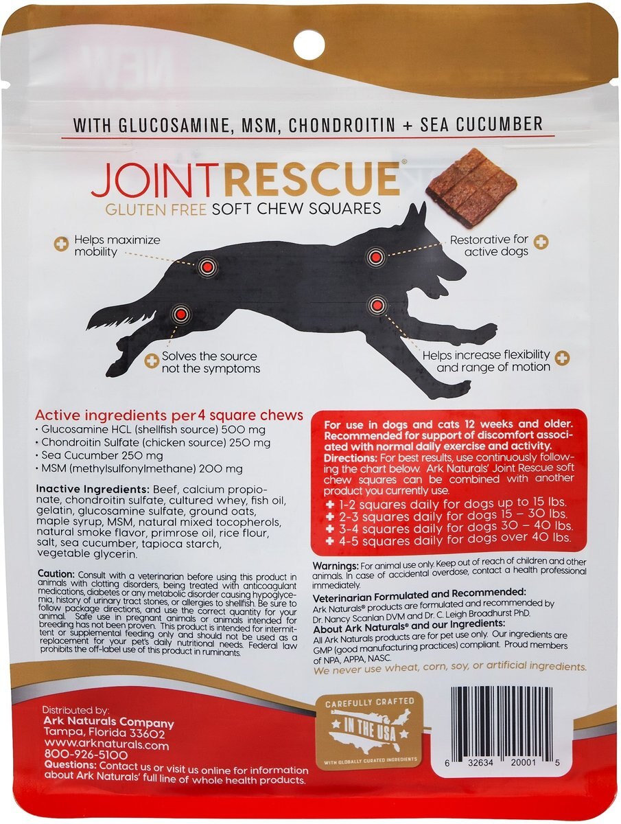 Ark Naturals Joint Rescue Beef Flavored Soft Chew Joint Supplement for Dogs