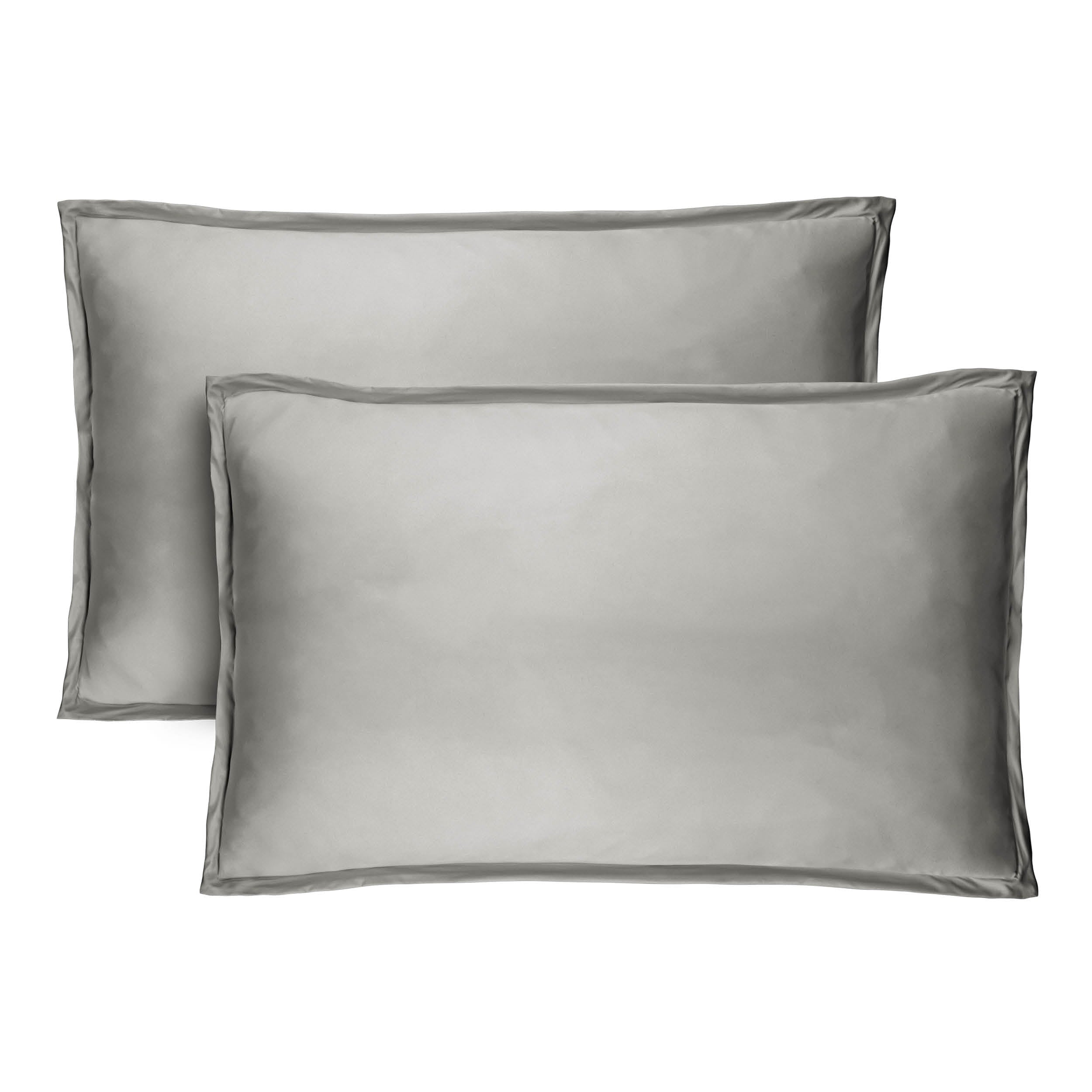 Bare Home Double Brushed Microfiber Pillow Sham Set， Standard， Light Gray