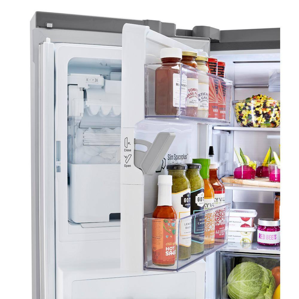 LG 30 cu. ft. 4-Door French Door Refrigerator Full Convert Drawer Smart Cooling and Craft Ice PrintProof Stainless Steel LRMXS3006S