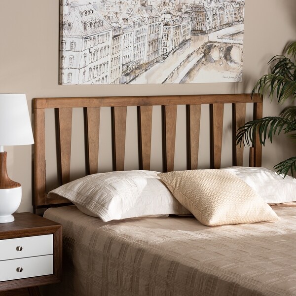 Duncan Contemporary Ash Walnut Finished Wood Headboard - - 32969788