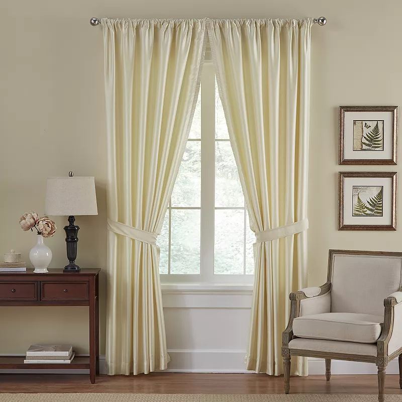 Elrene Home Fashions Versailles Faux Silk Blackout Window Curtain