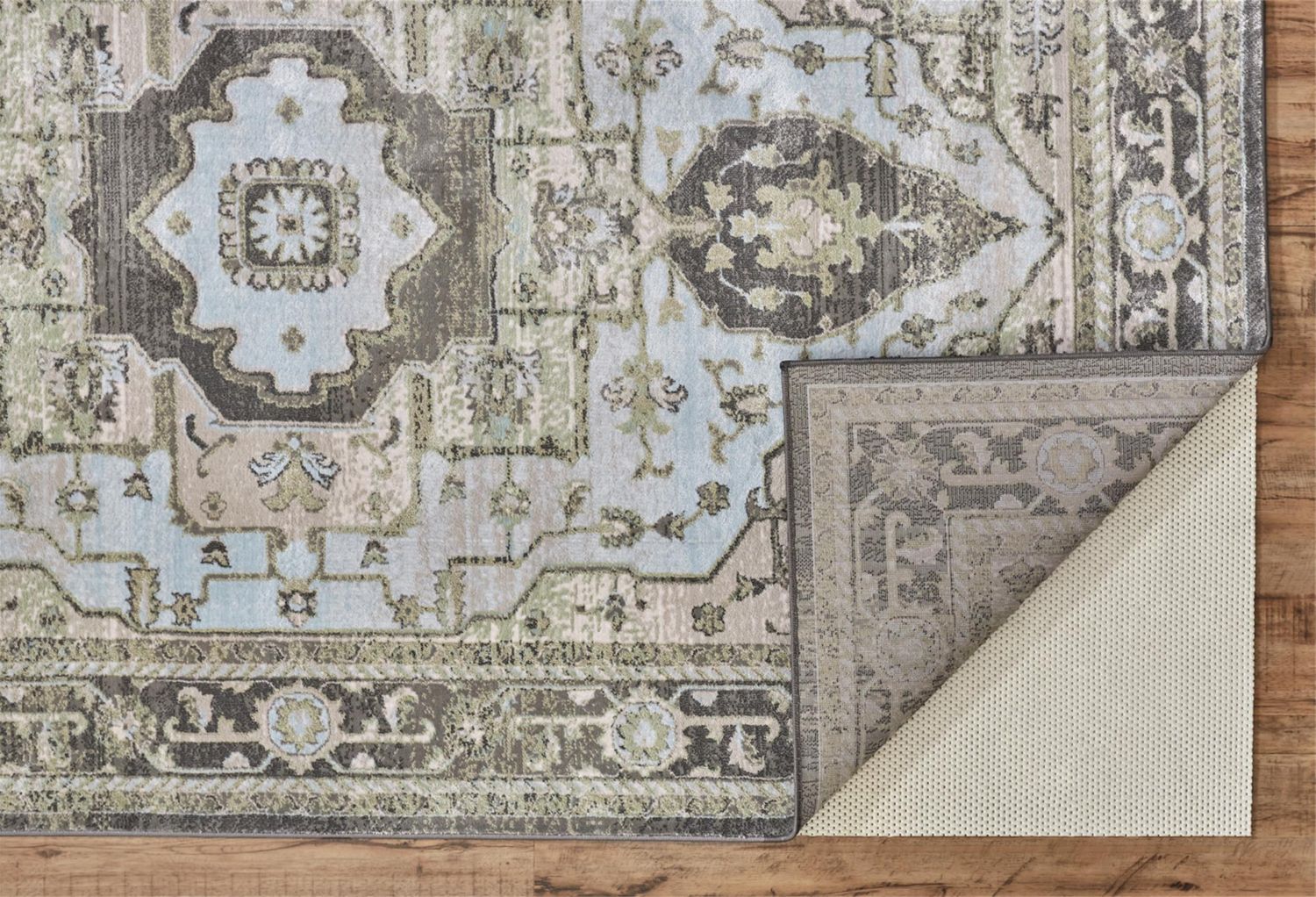 Alessandria Gray and Blue Rug by BD Fine