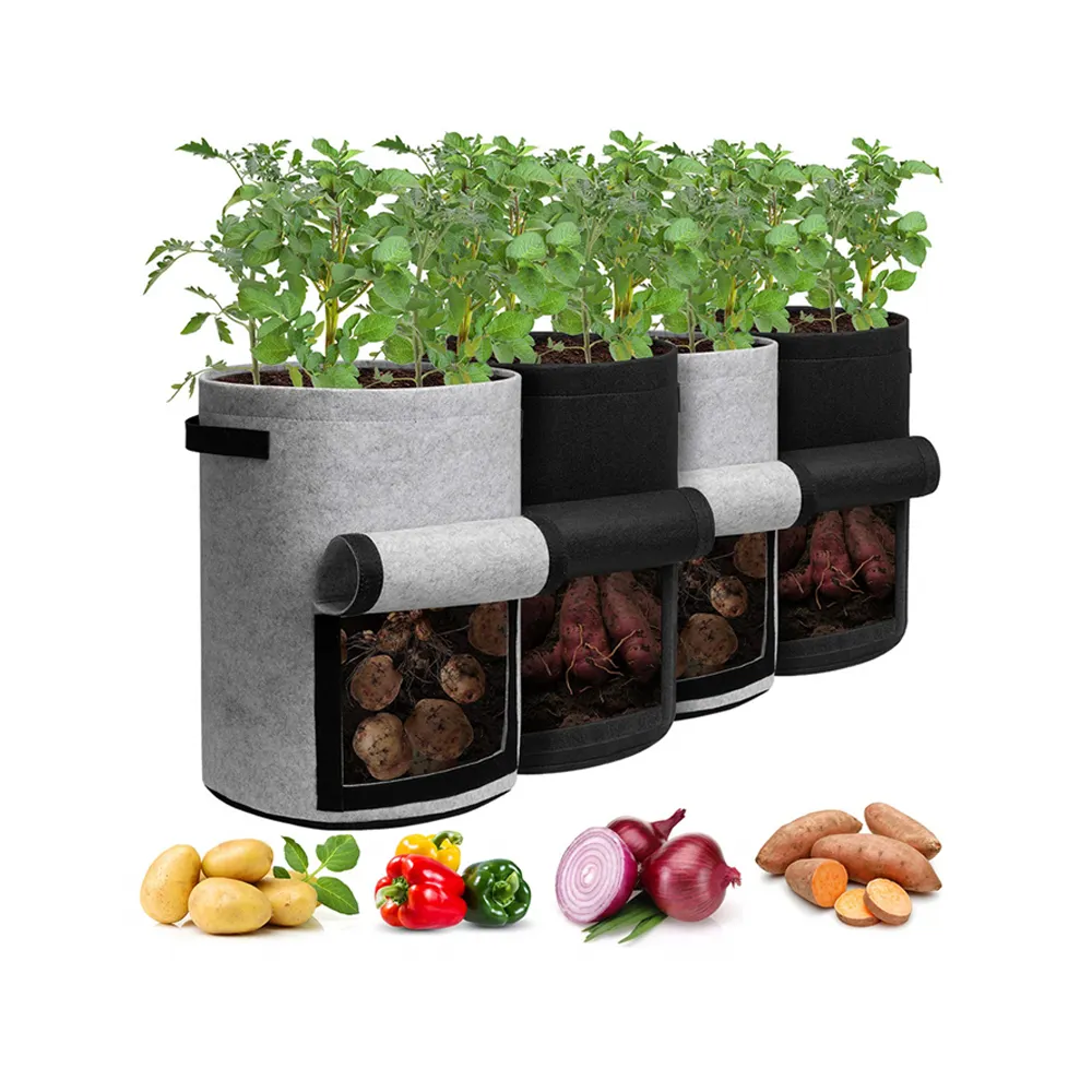 garden supplies Sample Available plant pots 10 Gallon Nursery Potato grow bags with strong handles for Vegetables fruits