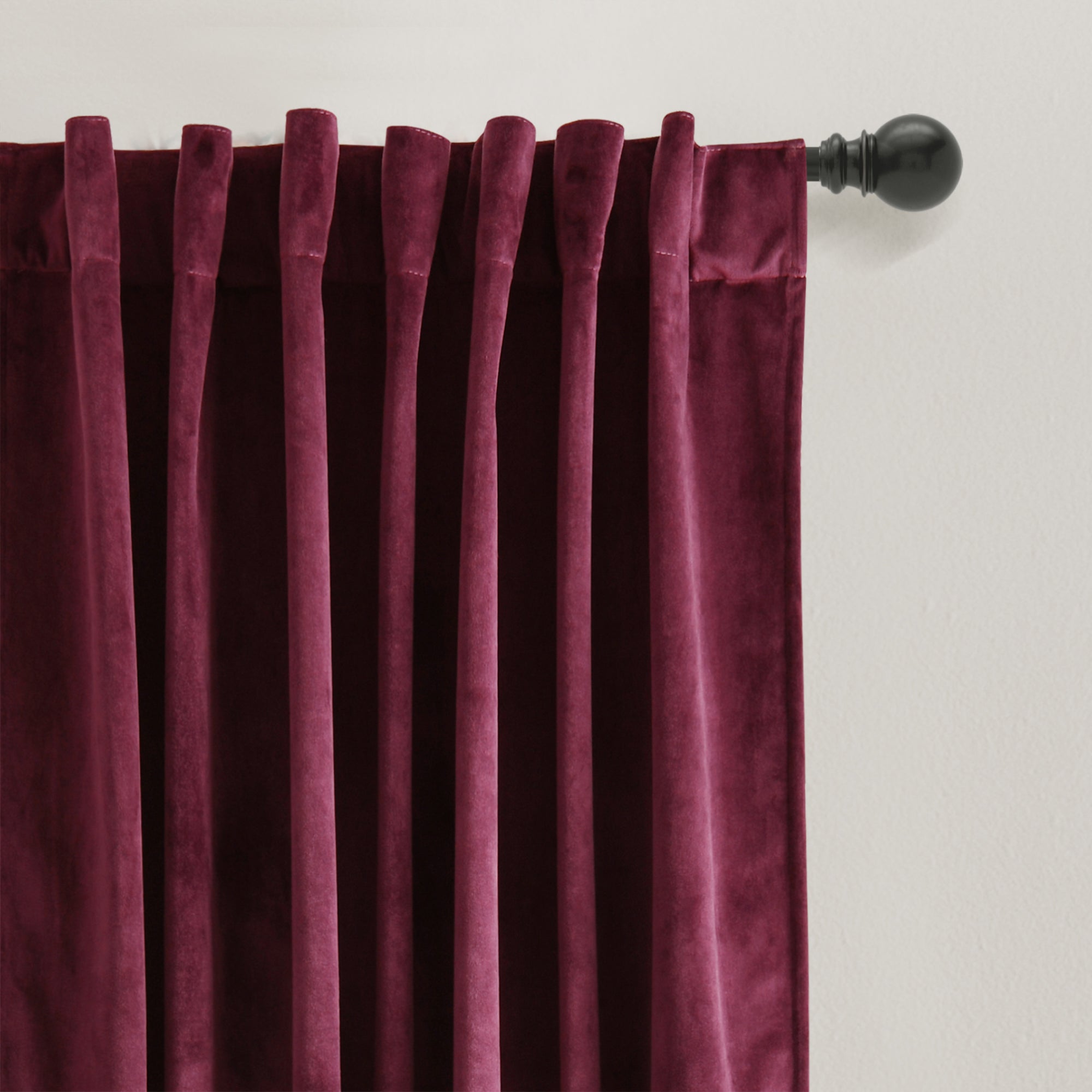 Prima Velvet Solid Back Tab Rod Pocket Light Filtering Window Curtain Panel Set