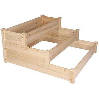 Anvil 47 in. L x 47 in. W x 21 in. H Wooden Planter Box 3 Tier Raised Garden Bed Kit Elevated Garden Beds C-D0102HPSHZW