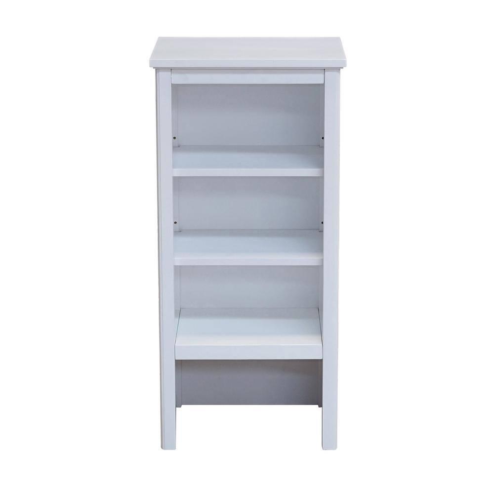 Alaterre Furniture Dorset Bathroom 17 in W Freestanding Storage Tower with Open Upper Shelves Lower Cabinet and Drawer in White