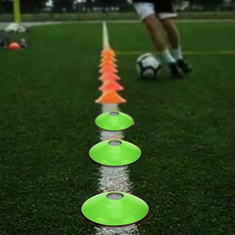 10 Pcs Practical Mini Field Cone Discs Marker Soccer Football Sports Speed Training Tool(green)