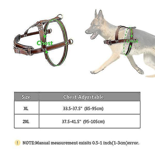 Genuine Leather Dog Harness For Walks Training Big Dog Pulling Harness Exercise