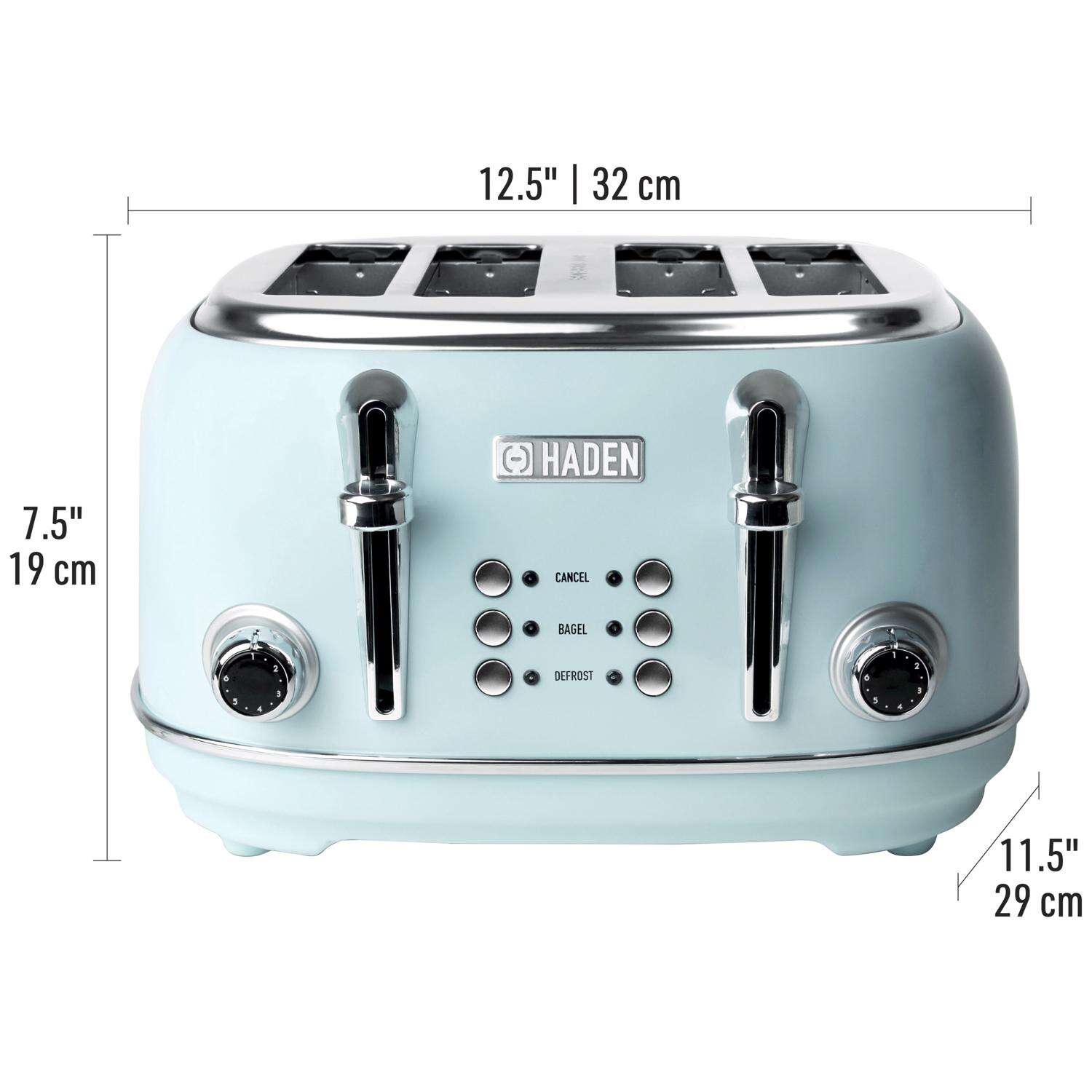 Haden Heritage Stainless Steel Turquoise 4 slot Toaster 7.5 in. H X 12.5 in. W X 11.5 in. D