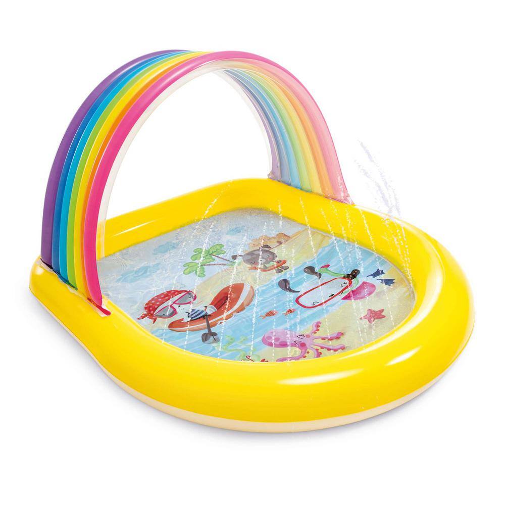 Intex 57156EP 22 Gal. Inflatable Rainbow Arch Kids Spray Pool for Ages 2 and Up 57156EP