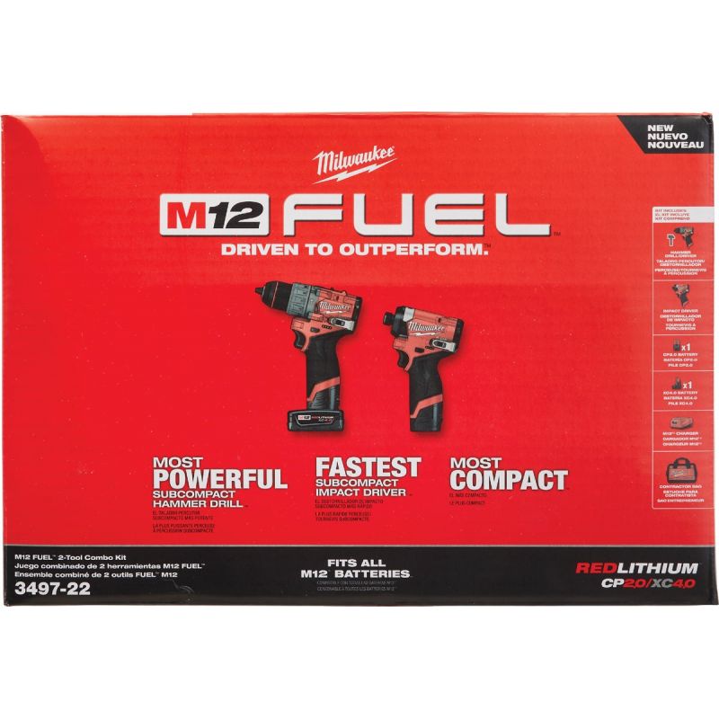 MW M12 FUEL Li-Ion Brushless Hammer Drillamp Impact Cordless Tool Combo Kit