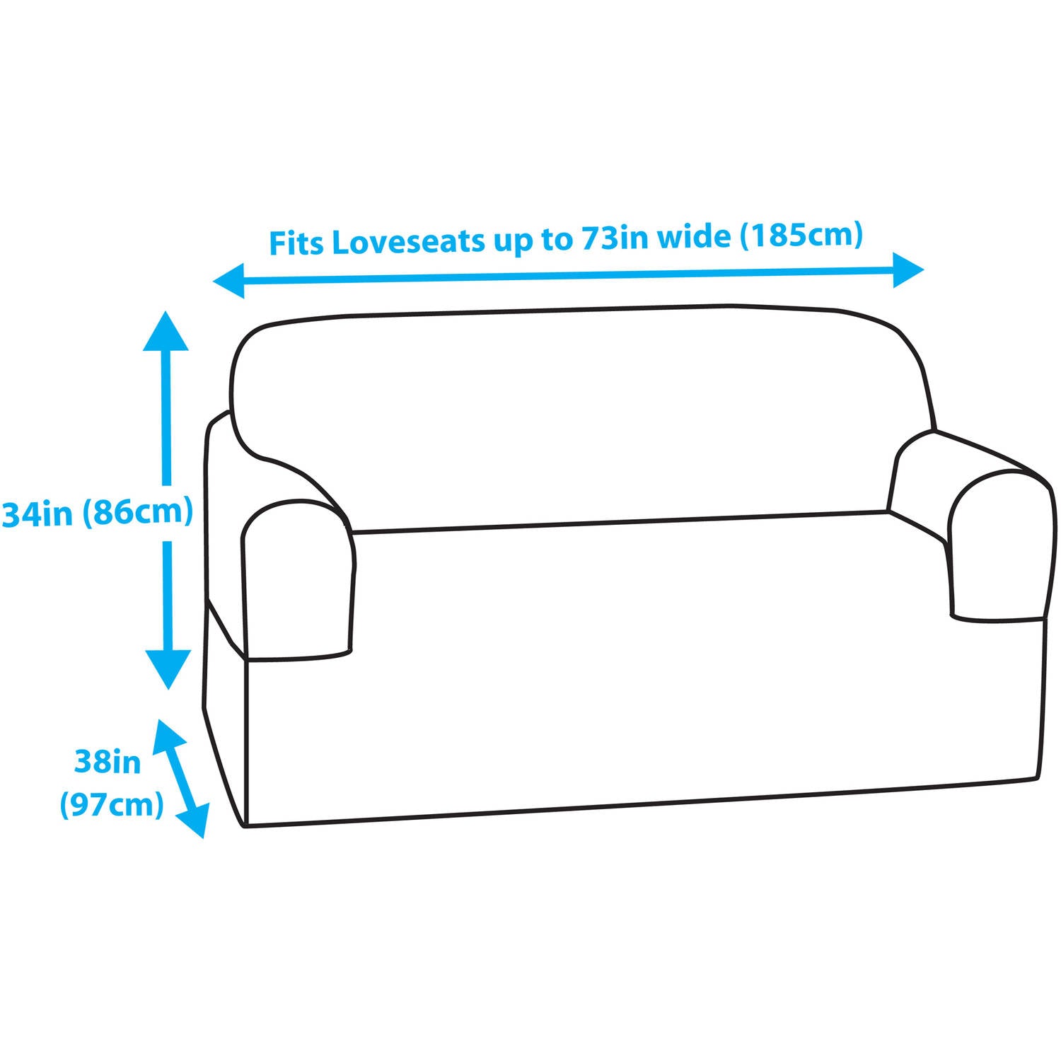 Maytex Stretch Torie 1 Piece Loveseat Furniture Cover Slipcover