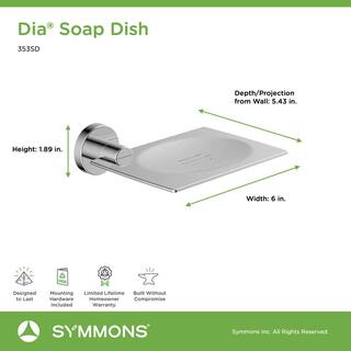 Symmons Dia Wall-Mounted Soap Dish With Drain Ports in Polished Chrome 353SD