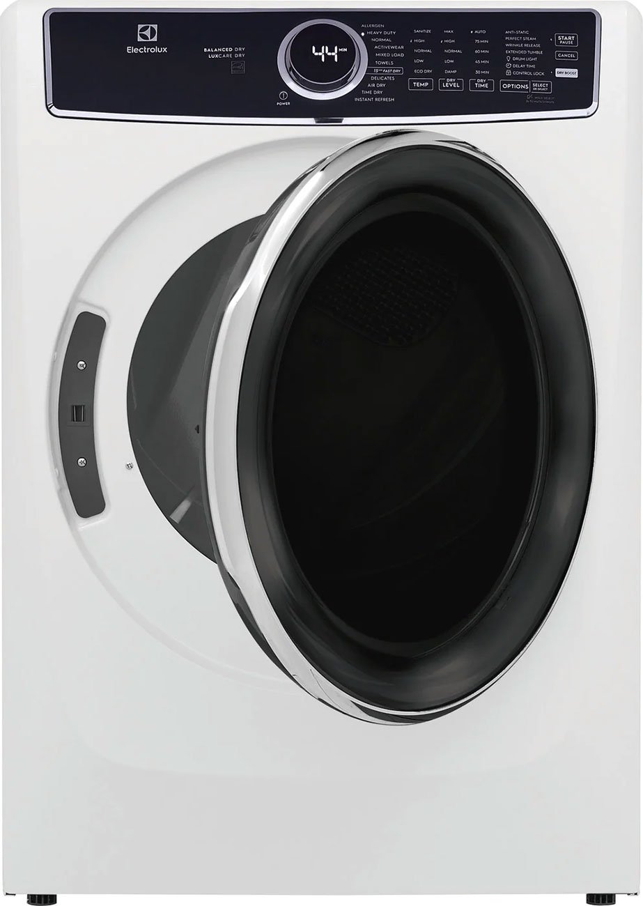 Electrolux 8 Cu. Ft. White Front Load Perfect Steam Electric Dryer With Balanced Dry and Instant Refresh