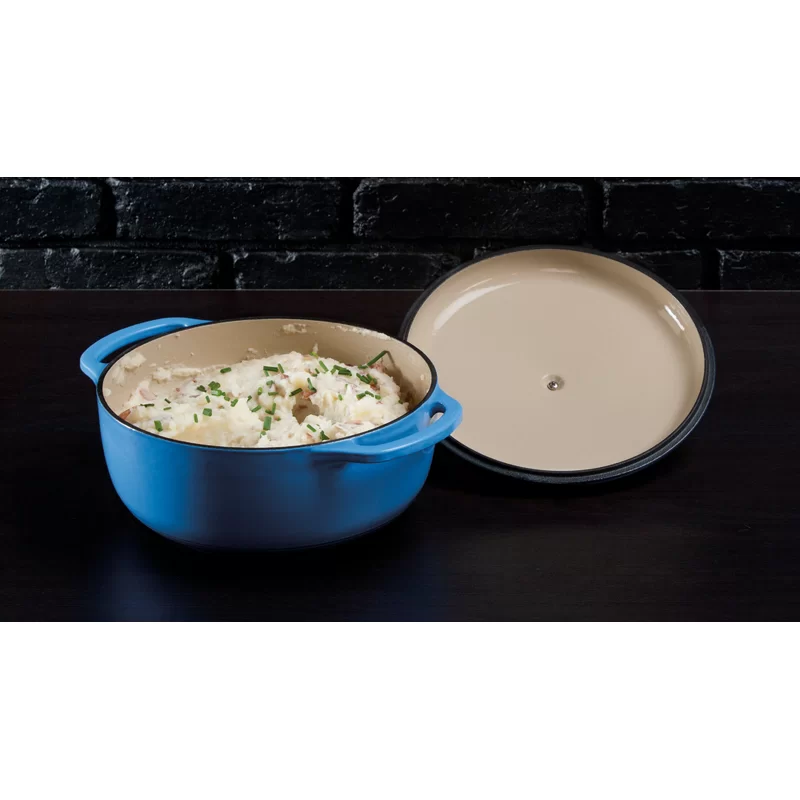 Lodge EC4D33 Enameled Cast Iron Dutch Oven， 4.5-Quart， Caribbean Blue