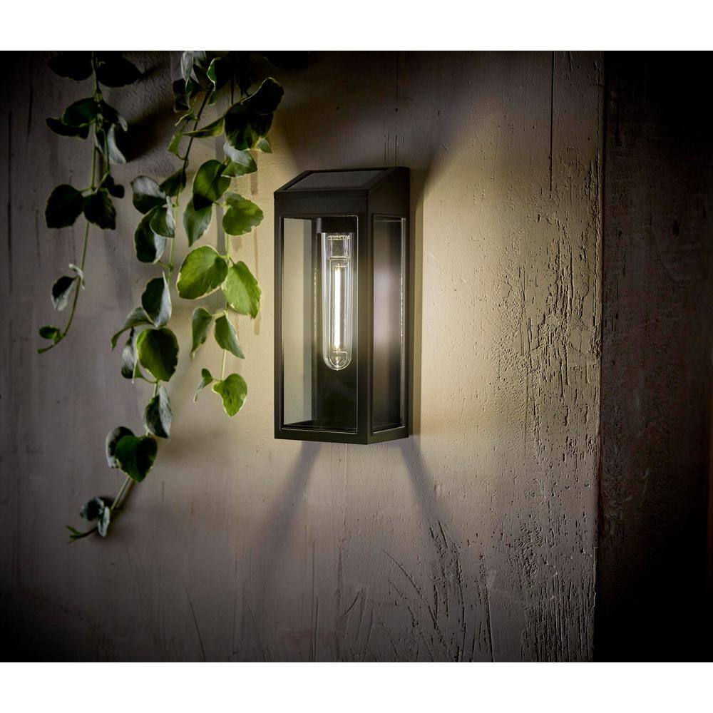 Hampton Bay Solar Black LED Outdoor Wall Light 10 Lumens 92350-904