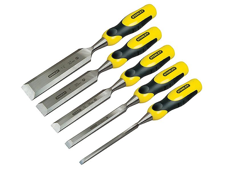 Stanley Tools DynaGrip Bevel Edge Chisel With Strike Cap Set of 5 STA216885