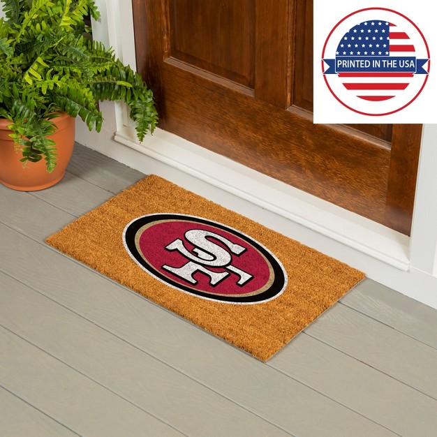 Evergreennflsan Francisco 49ers Logo Natural Coir 28 X 16 Inches Indoor Outdoor Doormat