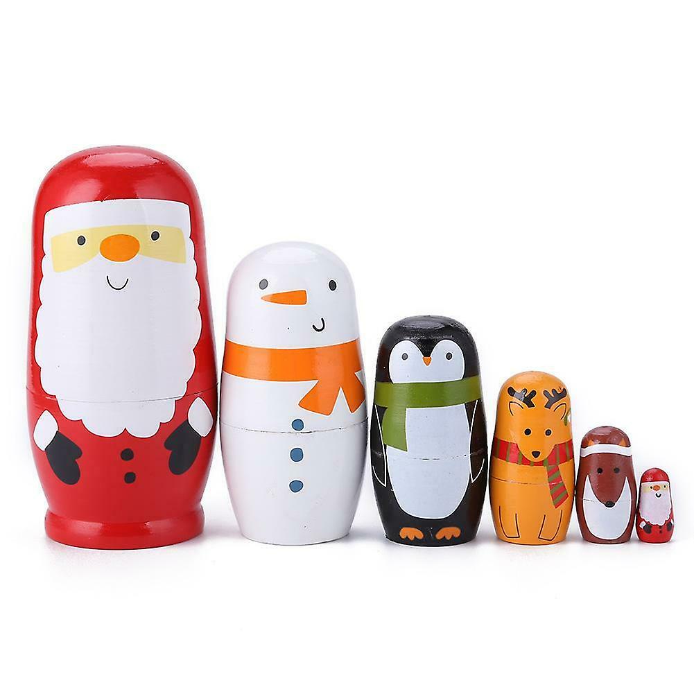 Xmas Santa Claus Wooden Nesting Dolls