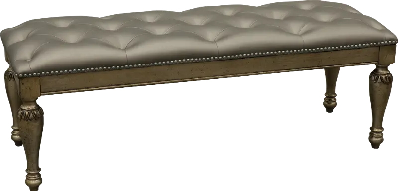 Seville Platinum Gold Upholstered Bench