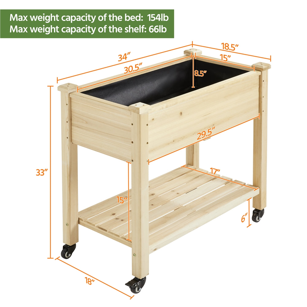 Topeakmart Raised Garden Bed Wooden Elevated Garden Bed Planter Box Kit with Legs