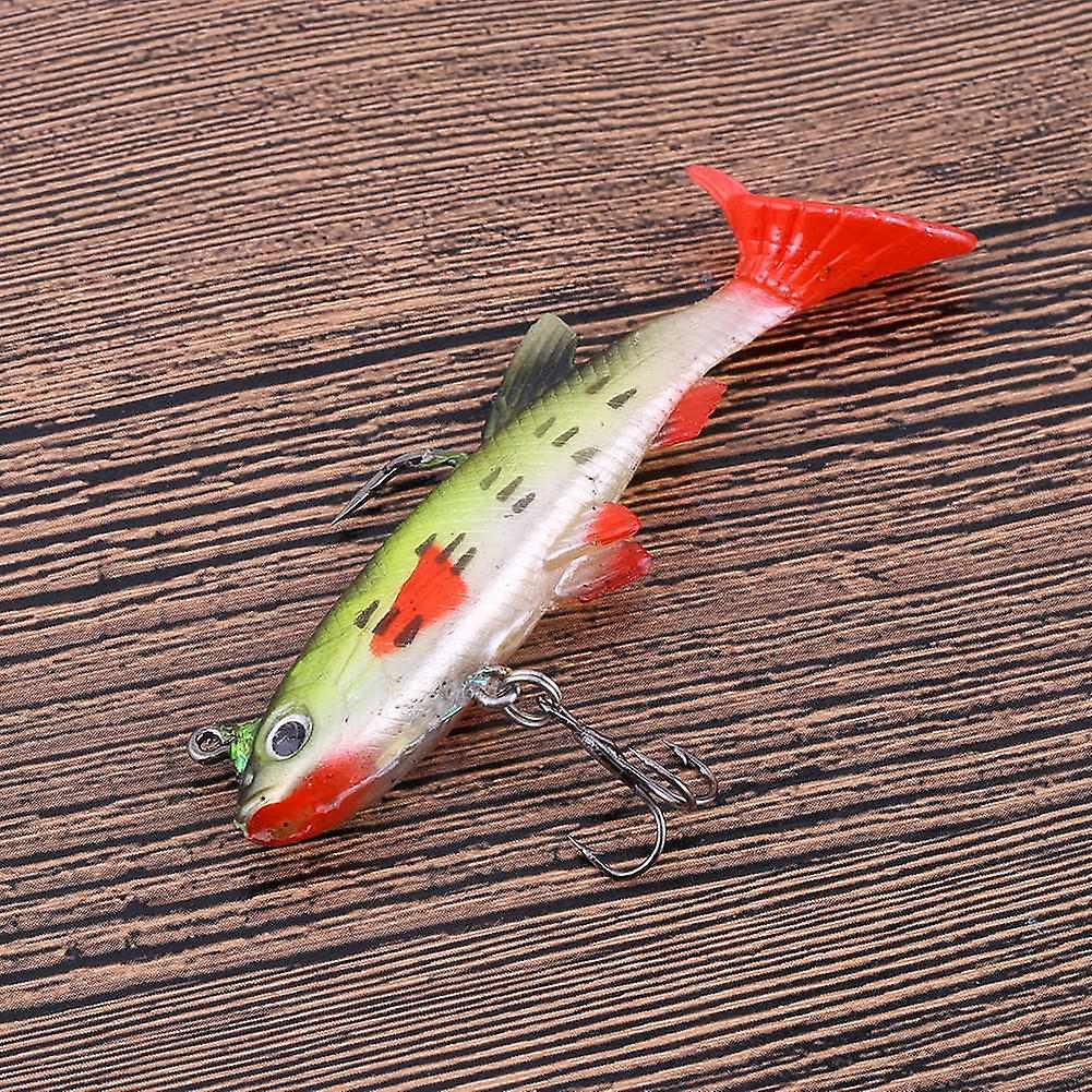 1pcs 8cm Lifelike Fishing Baits Soft Lures Tackle With Sharp Hook Yellow + Red