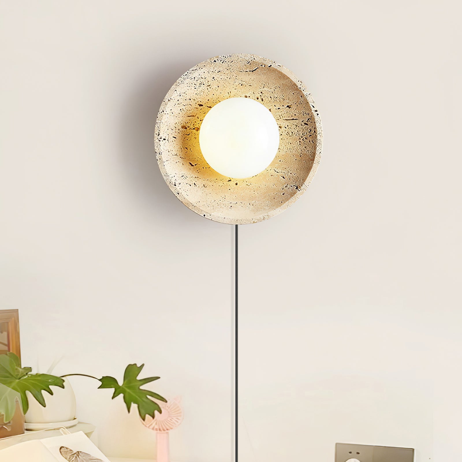 Stone Eclipse Plug-in Wall Light