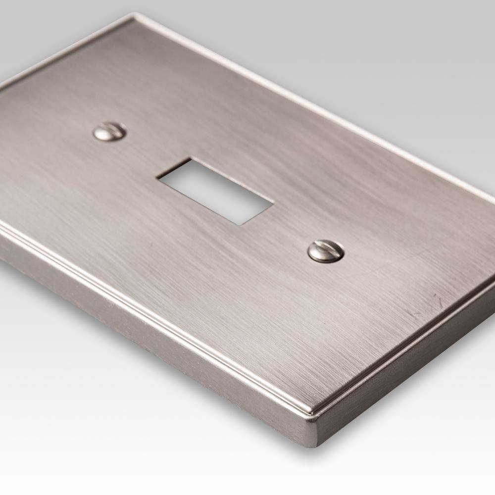 Hampton Bay Ansley 1 Gang Toggle Metal Wall Plate - Brushed Nickel 70TBNHB