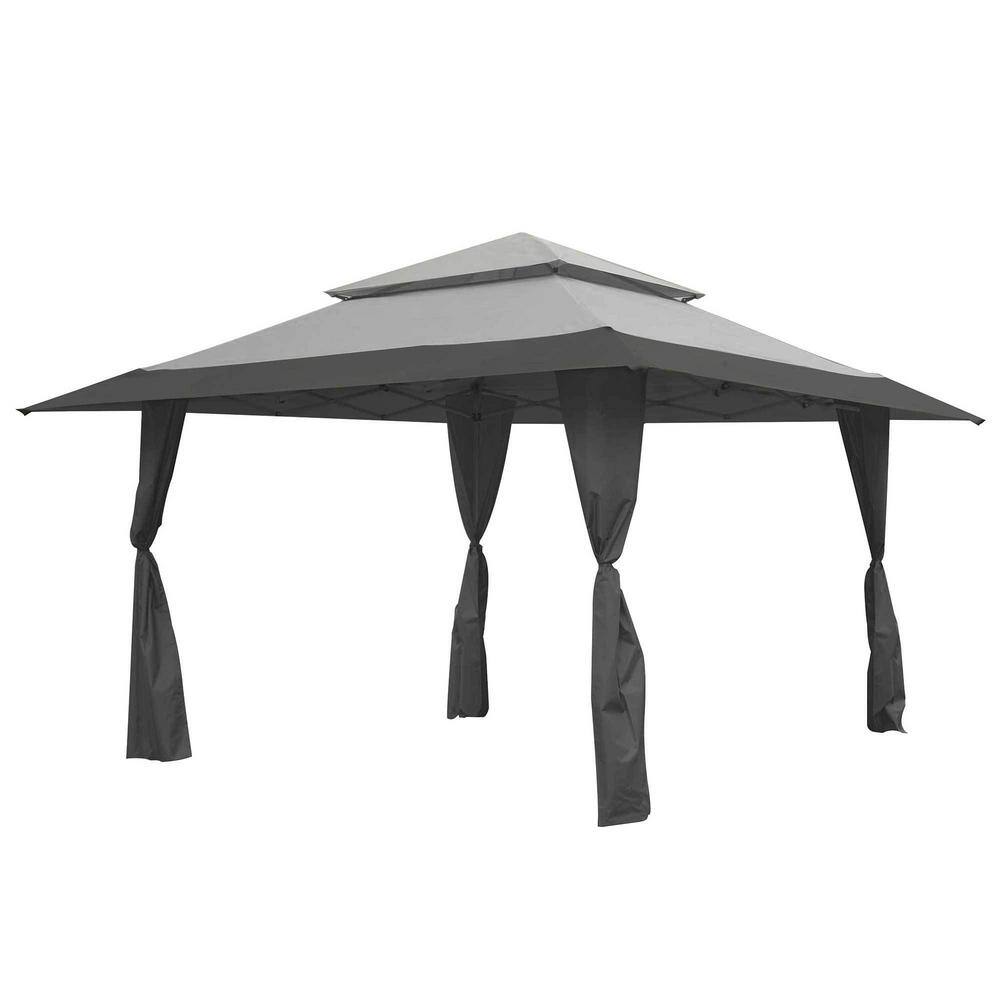 Z-SHADE 13 ft. x 13 ft. Gray Instant Gazebo Outdoor Canopy Patio Shelter Tent ZS13GAZSARGY