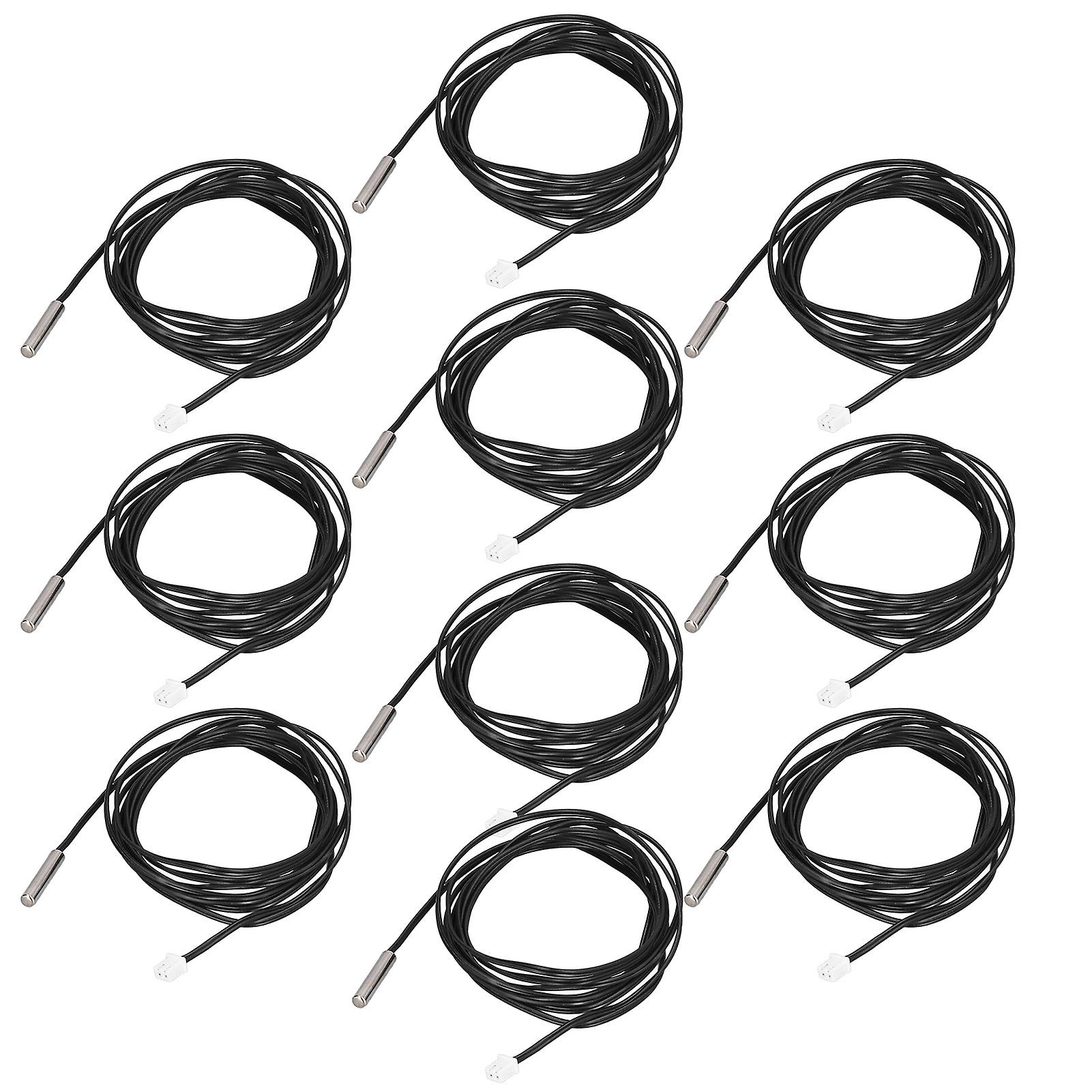 10pcs Thermistor Sensor Ntc Temp Probe 5x25mm Cylindrical Head 2 Meters Cable Length5k B3470