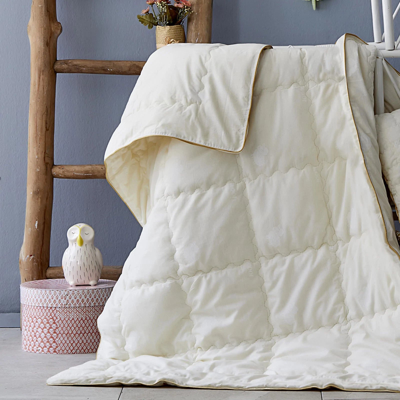 Set Of Double Cotton Quilt - 2 Pieces With Cotton Pillow[Yun Yorgan 195*215] 200.15.01.0258