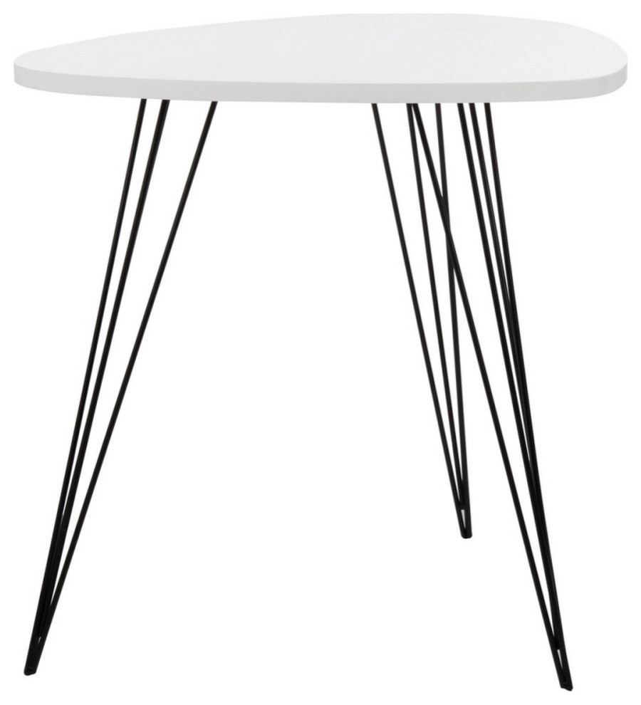 Tonnie Retro Mid Century Lacquer End Table White/Black   Modern   Side Tables And End Tables   by Virgil Stanis Design  Houzz