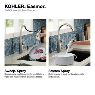 KOHLER Easmor Single-Handle Pull Down Sprayer Kitchen Faucet in Vibrant Stainless K-R30573-SD-VS