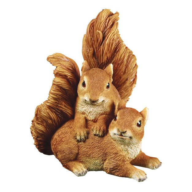 Collections Etc Hand painted Playful Squirrels Resin Garden Sculpture 6 25 X 5 75 X 6 5 Brown