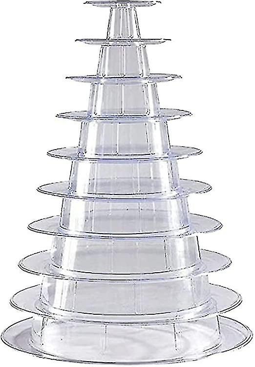 10 Tier Cupcake Holder Stand Round Macaron Tower Stand Clear Cake Display Rack For Wedding Birthday