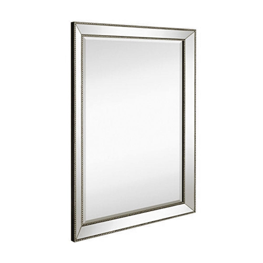 Angled Beveled Mirror Frame with Beaded Accents