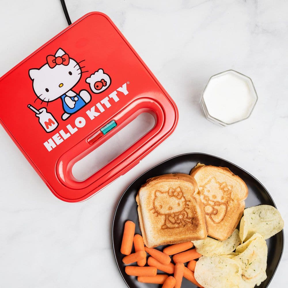 Uncanny Brands Hello Kitty Red 900W Grilled Sandwich Maker PP-KIT-HK1