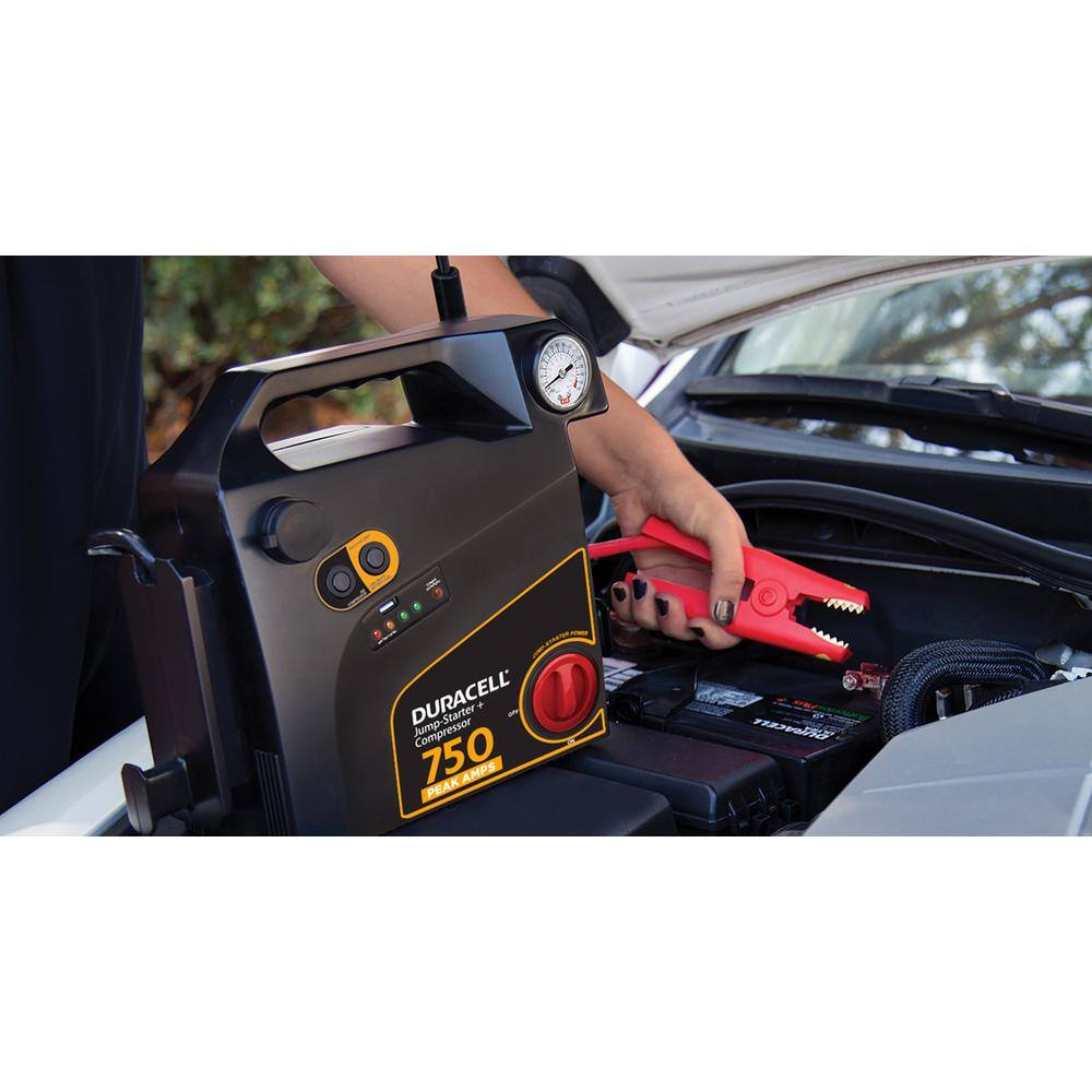 Duracell 750 Amp Peak Emergency Jump Starter with Compressor DRJS20C