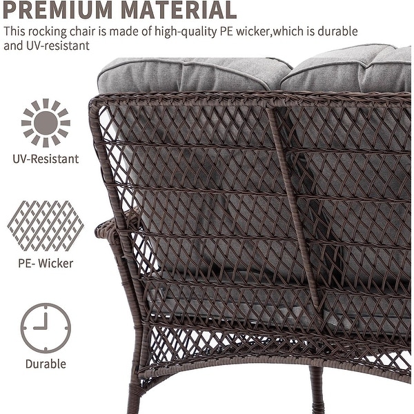 4 Pieces Outdoor Wicker Patio Furniture Sets