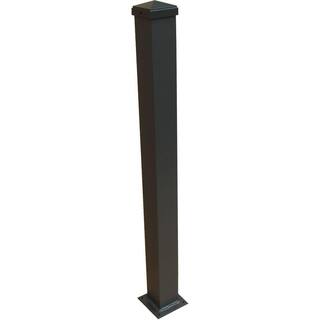 EZ Handrail 3 in. x 3 in. x 44 in. Bronze Aluminum Post with Welded Base EZPCBZ-W